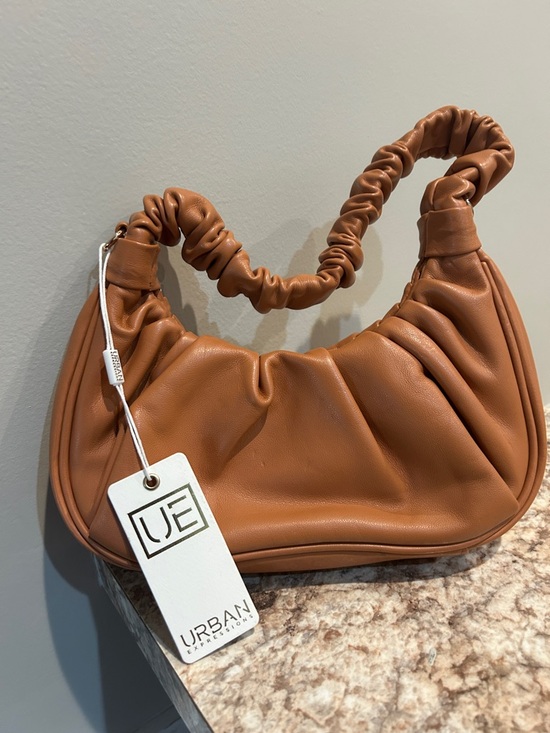 Urban Expressions Handbags - Urban Expressions Cognac Ruched Shoulder Bag